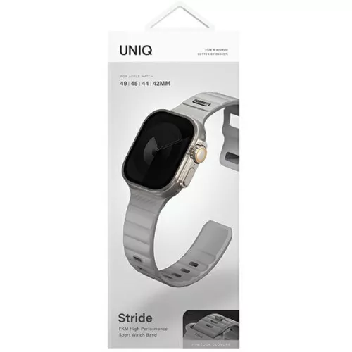 Uniq Stride Apple Watch 44/45/46/49mm gumis szilikon szíj, szürke