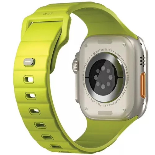 Uniq Stride Apple Watch 44/45/46/49mm gumis szilikon szíj, lime (zöld)