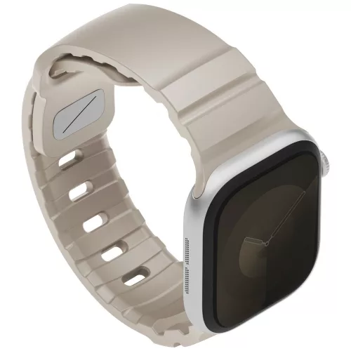 Uniq Alton Apple Watch 44/45/46/49mm gumis szilikon szíj, bézs