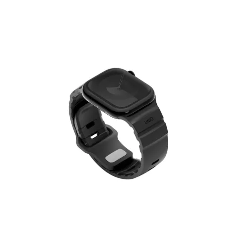Uniq Alton Apple Watch 44/45/46/49mm gumis szilikon szíj, fekete