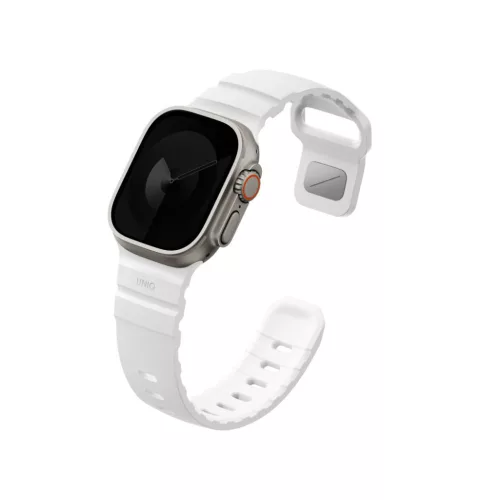 Uniq Alton Apple Watch 44/45/46/49mm gumis szilikon szíj, fehér
