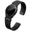 UNIQ Fluo x Smart-Fit Garmin szíj, mágneses, szilikon / rozsdamentes acél, 22mm, fekete