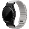 UNIQ Fluo x Smart-Fit Garmin szíj, mágneses, szilikon / rozsdamentes acél, 22mm, szürke