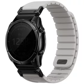   UNIQ Fluo x Smart-Fit Garmin szíj, mágneses, szilikon / rozsdamentes acél, 22mm, szürke