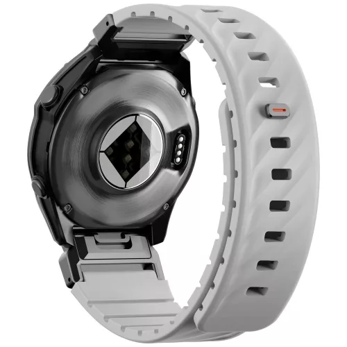 UNIQ Fluo x Smart-Fit Garmin szíj, mágneses, szilikon / rozsdamentes acél, 22mm, szürke