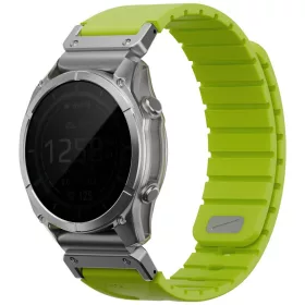  UNIQ Fluo x Smart-Fit Garmin szíj, mágneses, szilikon / rozsdamentes acél, 22mm, lime (zöld)