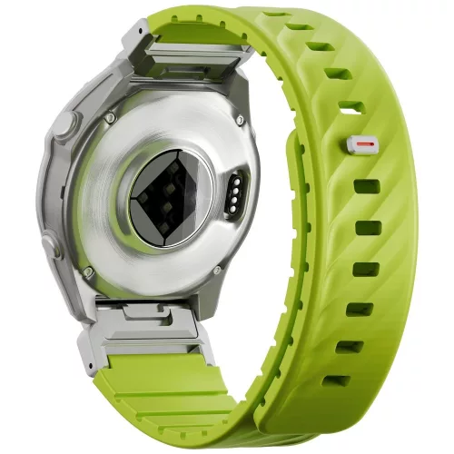 UNIQ Fluo x Smart-Fit Garmin szíj, mágneses, szilikon / rozsdamentes acél, 22mm, lime (zöld)