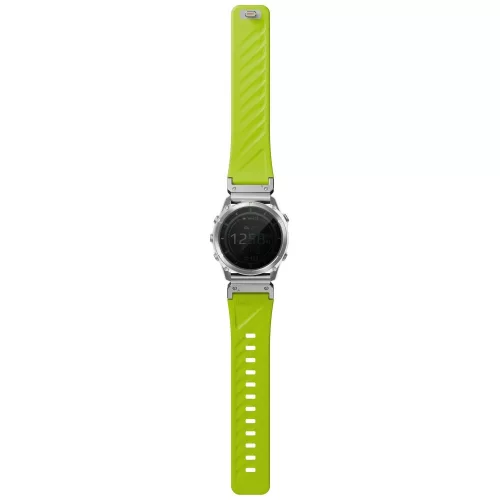 UNIQ Fluo x Smart-Fit Garmin szíj, mágneses, szilikon / rozsdamentes acél, 22mm, lime (zöld)