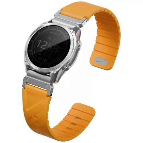 UNIQ Fluo x Smart-Fit Garmin szíj, mágneses, szilikon / rozsdamentes acél, 22mm, narancs