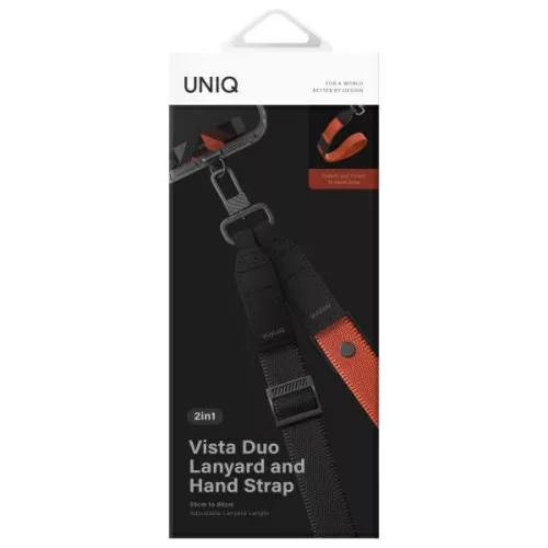 Uniq Vista 2in1 univerzális pánt, nyak / csukló pánt, telefontartó, szürke-narancs