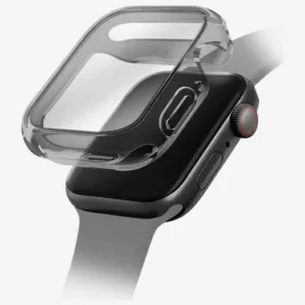   Uniq Garde Apple Watch 11/ Watch 10 42mm műanyag tok, kijelzővédő felülettel, fekete-átlátszó