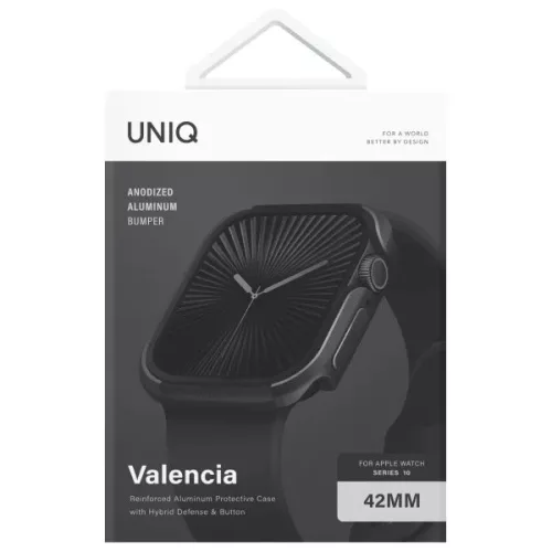 Uniq Valencia Apple Watch 11 / Watch 10 42mm műanyag tok, fekete