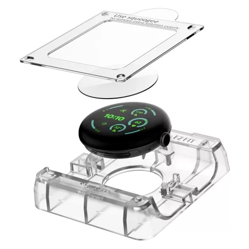 Spigen EliteShield EZ Fit Google Pixel Watch 3 / 4 / 5 (45mm) kijelzővédő fólia felhelyező kerettel (2db)