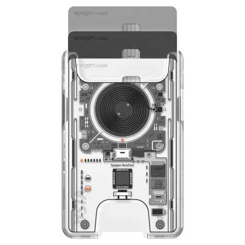 Spigen Ultra Hybrid mágneses kártyatartó, MagSafe, Zero One, átlátszó