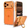Spigen Ultra Hybrid Optik S Apple iPhone 18 Pro / 17 Pro tok kitámasztóval, MagSafe, Clear Orange, átlátszó-narancs