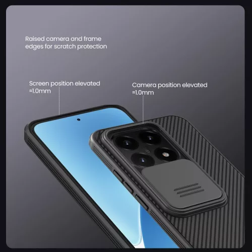 Nillkin CamShield Pro Xiaomi 15T műanyag hátlap tok kameravédelemmel, fekete