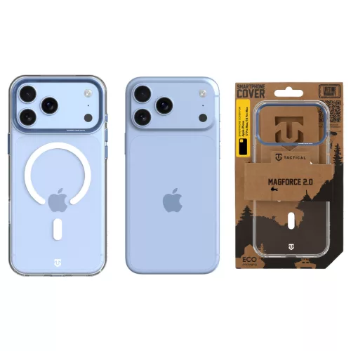 Tactical MagForce 2.0 Cover Apple iPhone 17 Pro Max/18 Pro Max MagSafe hátlap tok, átlátszó/kék