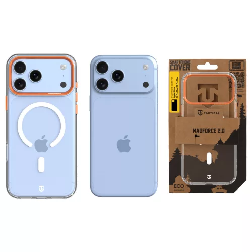 Tactical MagForce 2.0 Cover Apple iPhone 17 Pro Max/18 Pro Max MagSafe hátlap tok, átlátszó/narancssárga