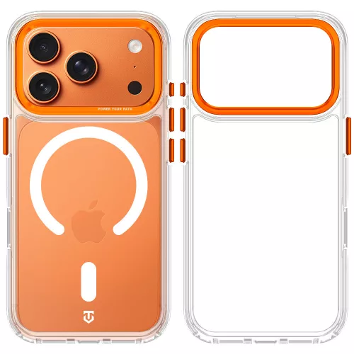 Tactical MagForce 2.0 Cover Apple iPhone 17 Pro/18 Pro MagSafe hátlap tok, átlátszó/naracssárga