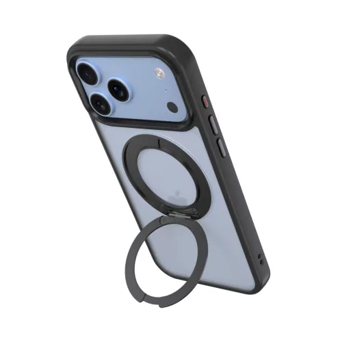 Tactical MagForce Hyperstand Apple iPhone 17 Pro Max/18 Pro Max tok, gyűrűs kitámasztóval, MagSafe, átlátszó-fekete