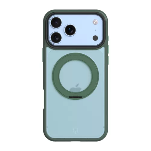 Tactical MagForce Hyperstand Apple iPhone 17 Pro Max/18 Pro Max tok, gyűrűs kitámasztóval, MagSafe, átlátszó-zöld