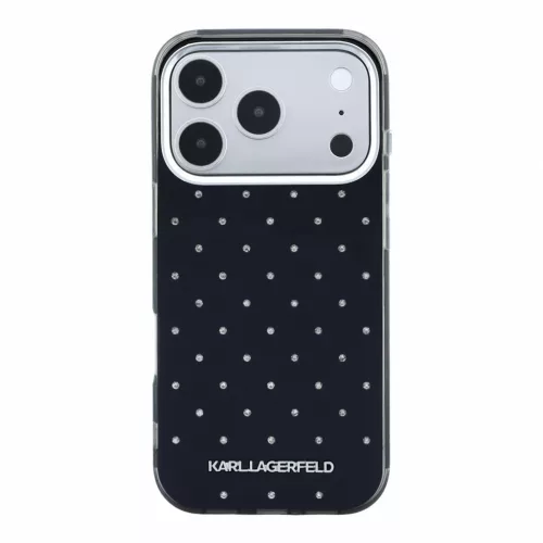 Karl Lagerfeld IML Rhinestones Allover Apple iPhone 18 Pro / 17 Pro tok, fekete