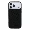 Karl Lagerfeld PU Grained Allover Semi Wrap Apple iPhone 18 Pro / 17 Pro tok, MagSafe, fekete-ezüst