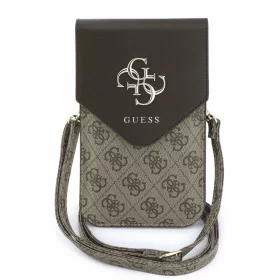   Guess PU Leather+Grained 4G Metal Logo táska / telefon tartó táska, barna