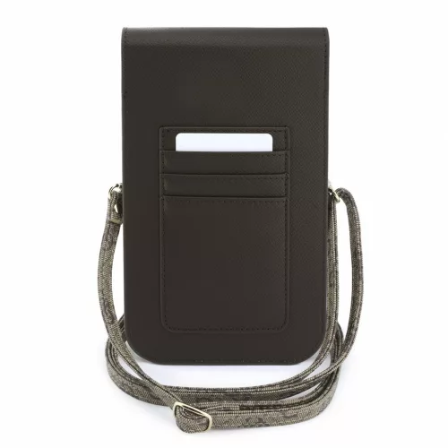 Guess PU Leather+Grained 4G Metal Logo táska / telefon tartó táska, barna