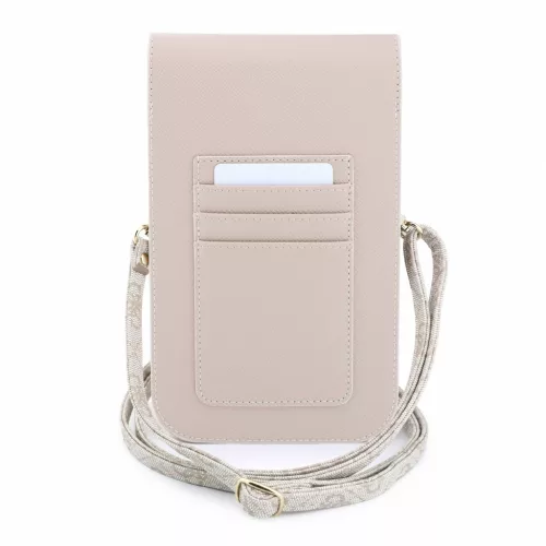 Guess PU Leather+Grained 4G Metal Logo táska / telefon tartó táska, rózsaszín