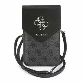   Guess PU Leather+Grained 4G Metal Logo táska / telefon tartó táska, fekete