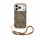 Guess PU 4G Metal Logo Strap Apple iPhone 18 Pro / iPhone 17 Pro hátlap tok karpánttal, barna