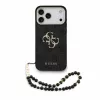 Guess PU 4G Metal Logo Strap Apple iPhone 18 Pro / iPhone 17 Pro hátlap tok karpánttal, fekete