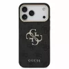 Guess PU 4G Metal Logo Strap Apple iPhone 18 Pro / iPhone 17 Pro hátlap tok karpánttal, fekete