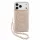 Guess IML Flowers Allover Strap Apple iPhone 18 Pro / iPhone 17 Pro hátlap tok karpánttal, MagSafe, rózsaszín