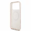 Guess IML Flowers Allover Strap Apple iPhone 18 Pro / iPhone 17 Pro hátlap tok karpánttal, MagSafe, rózsaszín