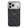 Guess PU Leather 4G Gold Frame Embossed Apple iPhone 18 Pro / iPhone 17 Pro hátlap tok, MagSafe, fekete-arany