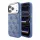 Guess PU Leather 4G Gold Frame Embossed Apple iPhone 18 Pro Max hátlap tok, MagSafe, kék-arany