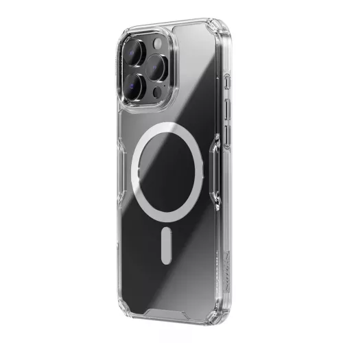 Nillkin Nature Pro Apple iPhone 16 Pro mágneses hátlap tok, átlátszó