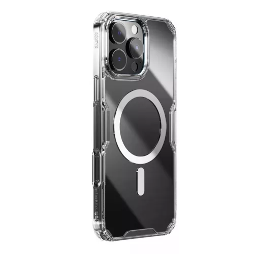 Nillkin Nature Pro Apple iPhone 16 Pro mágneses hátlap tok, átlátszó