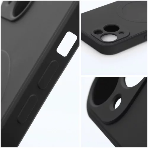 Silicone Mag Apple iPhone 18 Pro / 17 Pro szilikon hátlap tok, kameravédelemmel, MagSafe, fekete