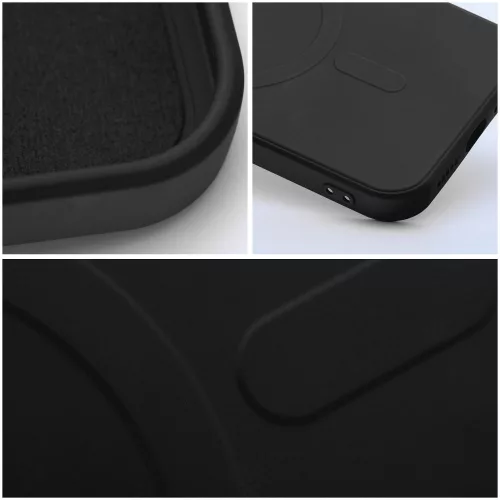 Silicone Mag Apple iPhone 18 Pro / 17 Pro szilikon hátlap tok, kameravédelemmel, MagSafe, fekete