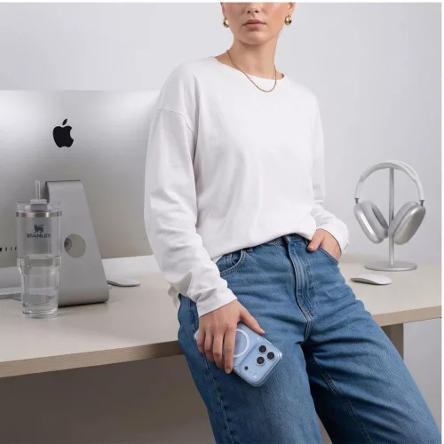 Tech-Protect MagPeak Apple iPhone 18 Pro / 17 Pro tok, MagSafe, Crystal Clear, átlátszó-fehér