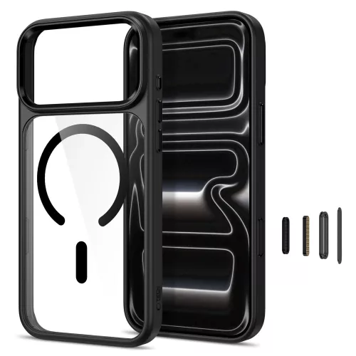 Tech-Protect Magmat Apple iPhone 18 Pro / 17 Pro tok, MagSafe, Black Clear, átlátszó-fekete