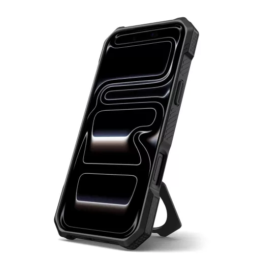 Tech-Protect MagForce Apple iPhone 18 Pro / 17 Pro tok kitámasztóval, megerősített védelemmel, MagSafe, Matte Black, fekete