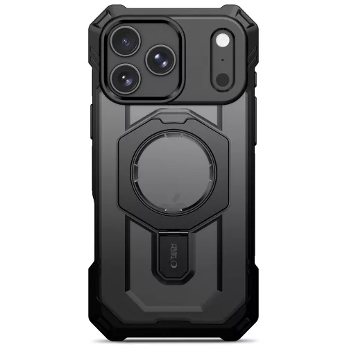 Tech-Protect MagForce Apple iPhone 18 Pro Max / 17 Pro Max tok kitámasztóval, megerősített védelemmel, MagSafe, Matte Black, fekete