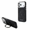 Guess PU 4G Ring Stand Apple iPhone 18 Pro / iPhone 17 Pro hátlap tok kitámasztóval, MagSafe, fekete-arany