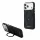 Guess PU 4G Ring Stand Apple iPhone 18 Pro / iPhone 17 Pro hátlap tok kitámasztóval, MagSafe, fekete-arany