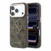 Guess PU 4G Resin Metal Logo Apple iPhone 18 Pro / iPhone 17 Pro hátlap tok, barna-arany