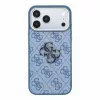 Guess PU 4G Resin Metal Logo Apple iPhone 18 Pro Max hátlap tok, kék-arany